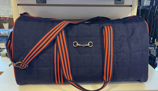 WEEKENDER QUILTED NAVY/ORANGE TOTE BAG