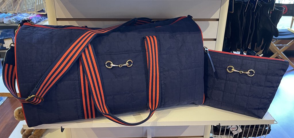 WEEKENDER QUILTED NAVY/ORANGE TOTE BAG