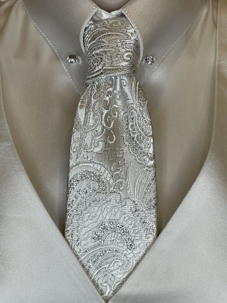 SILVER PAISLEY TIE MARSHA DEARRIAGA