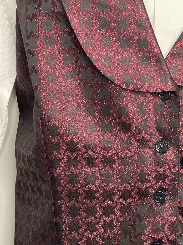 BURGUNDY PATTERN WITH 2 BOWTIES HAWKWOOD FORMAL VEST