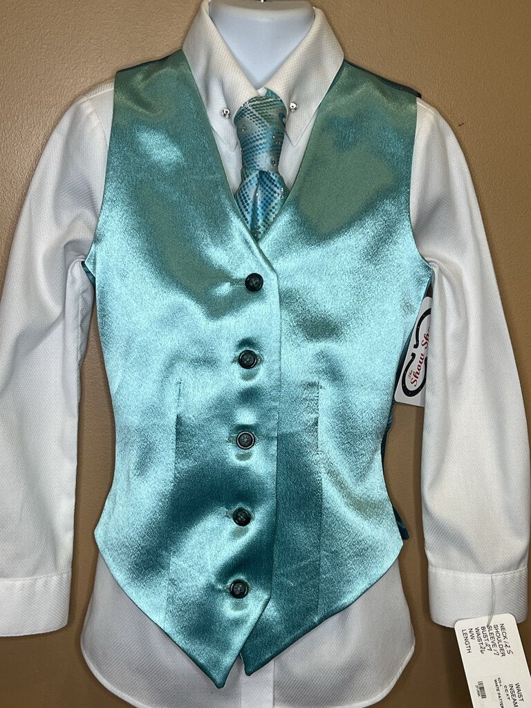 TEAL SATIN BETTY BERDINE VEST