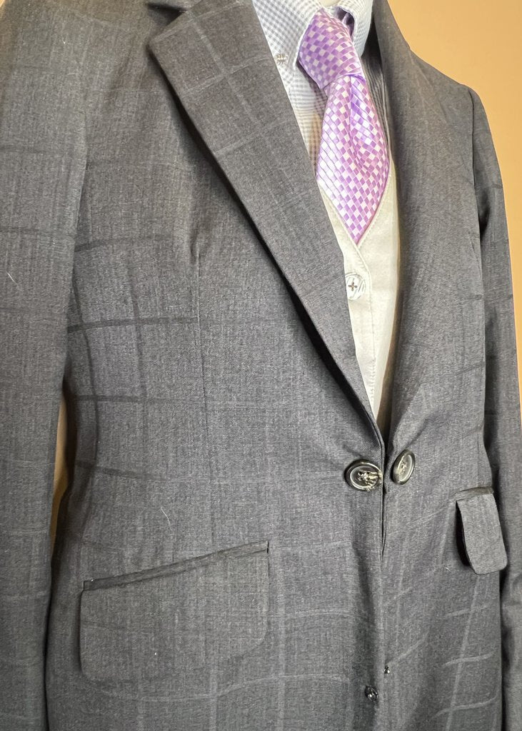 CHARCOAL GRAY WITH WINDOWPANE BECKER BROTHERS DAY SUIT