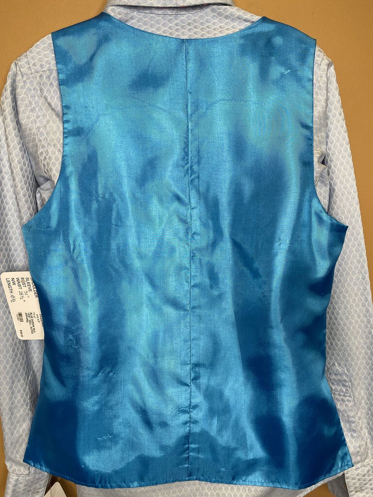 BLUE DUPIONI SILK VEST WELL SUITED APPAREL