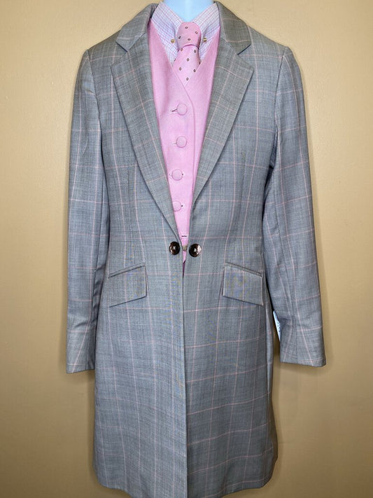 GRAY WITH PINK WINDOWPANE DEREGNAUCOURT DAY SUIT