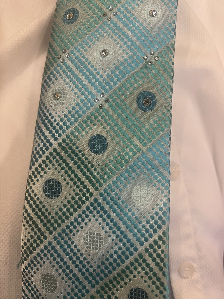 TIE TEAL BLUE BLING