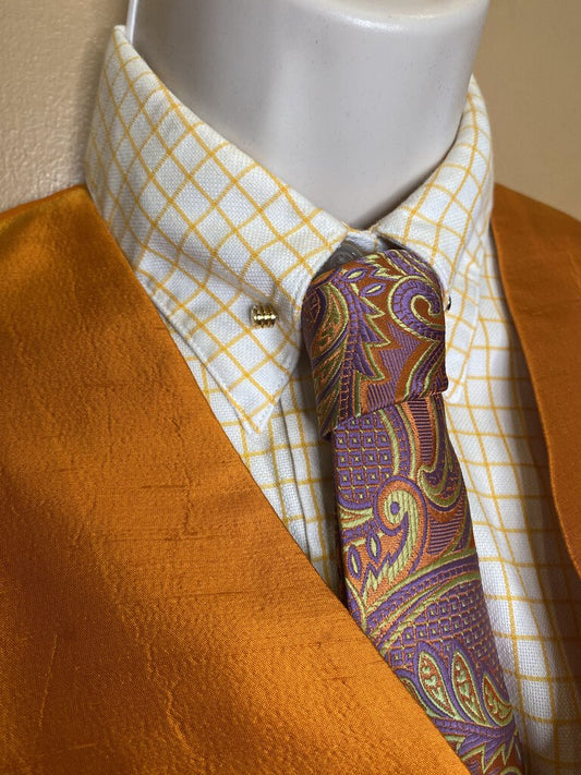 TIE PURPLE AND ORANGE PAISLEY