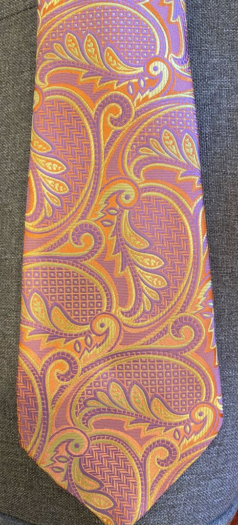 TIE PURPLE AND ORANGE PAISLEY