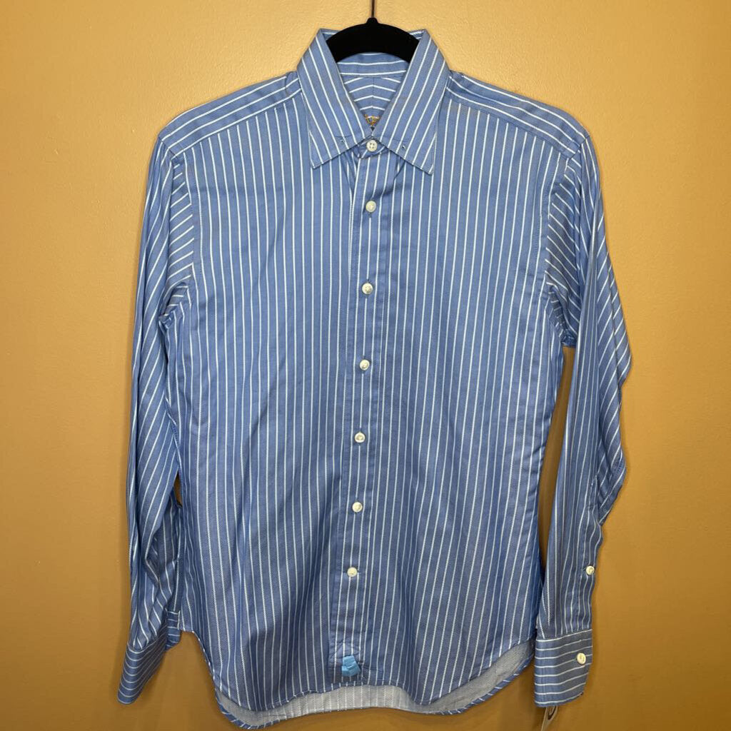 SHIRT - CARL MEYERS BLUE WHITE STRIPE (2717)