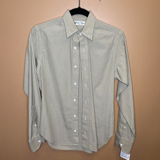 SHIRT - CARL MEYERS TAN WITH WHITE STIPE (2806)