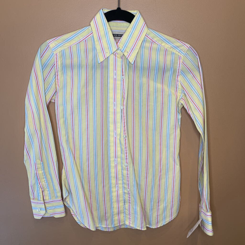 Shirt - Yellow with blue pink stripes (103)