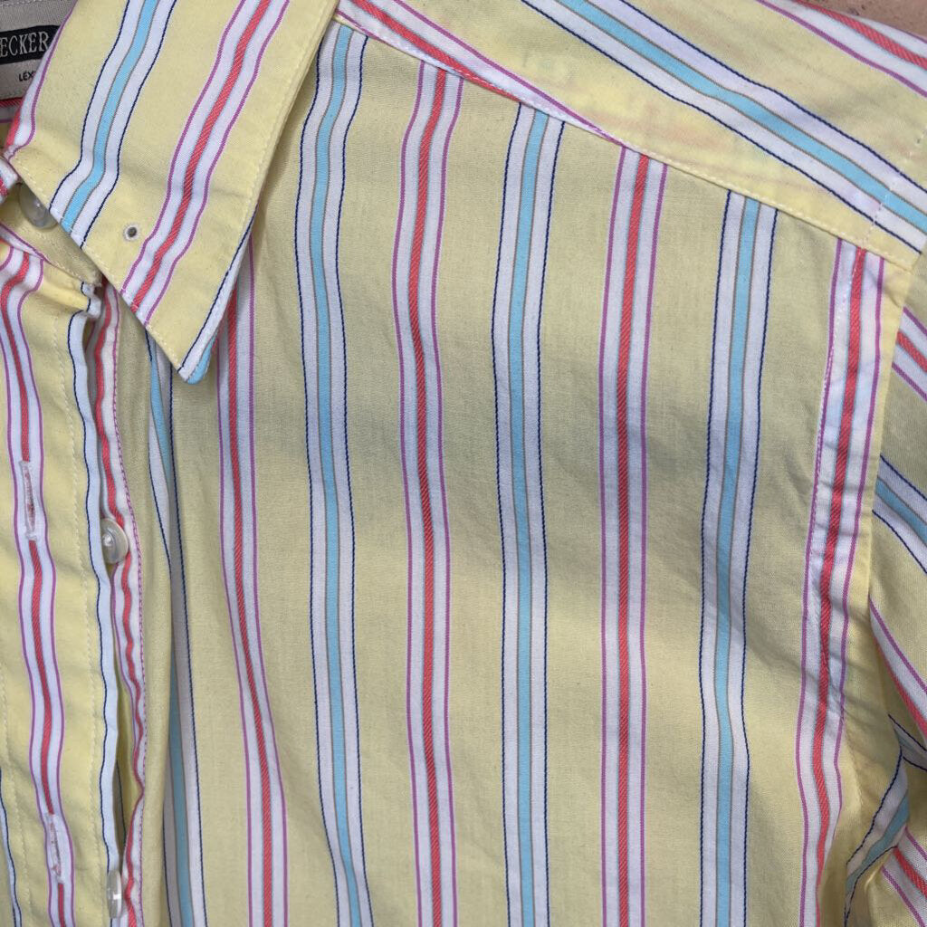 Shirt - Yellow with blue pink stripes (103)