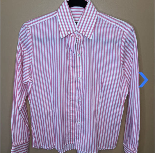 Ellie May Shirt - Pink and white stripe shirt (405)