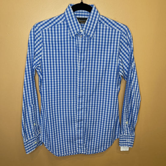 shirt - DEREGNAUCOURT ROYAL BLUE CHECK (1970)