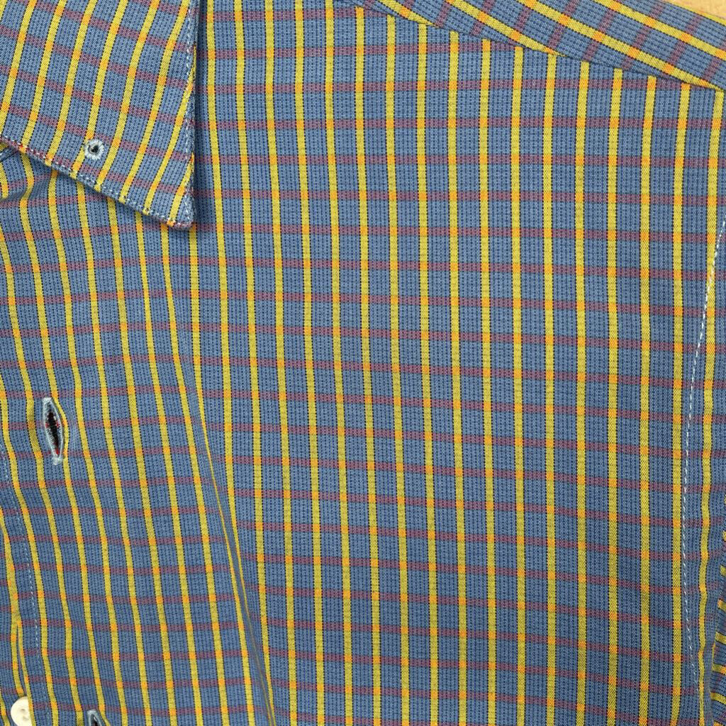 SHIRT BLUE WITH YELLOW RED CHECK