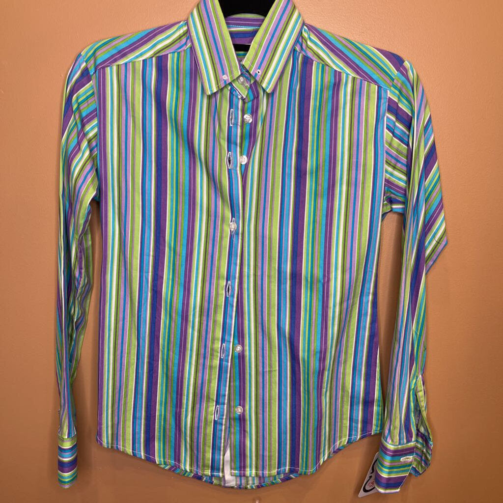 SHIRT CUSTOM PURPLE/TEAL STRIPES