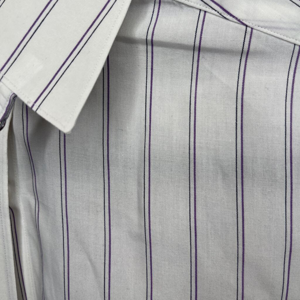 SHIRT LE CHEVAL WHITE WITH PURPLE STRIPES