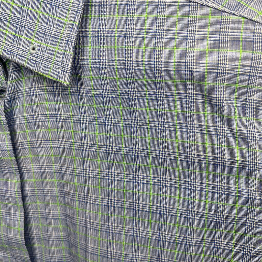 SHIRT DEREGNAUCOURT BLUE WITH GREEN CHECK