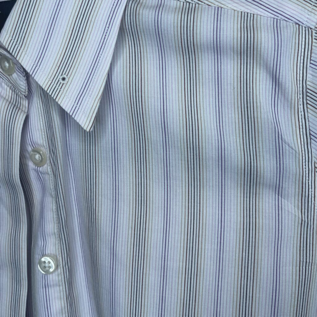 SHIRT DEREGNAUCOURT PINK W/PURPLE, GREEN STRIPE