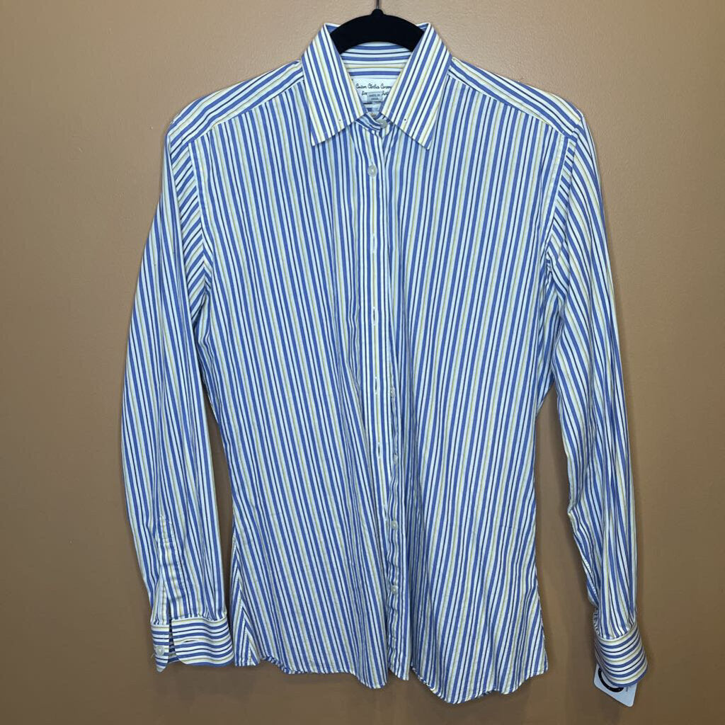 SHIRT CUSTOM CLOTHES CORP. BLUE, YELLOW STRIPE