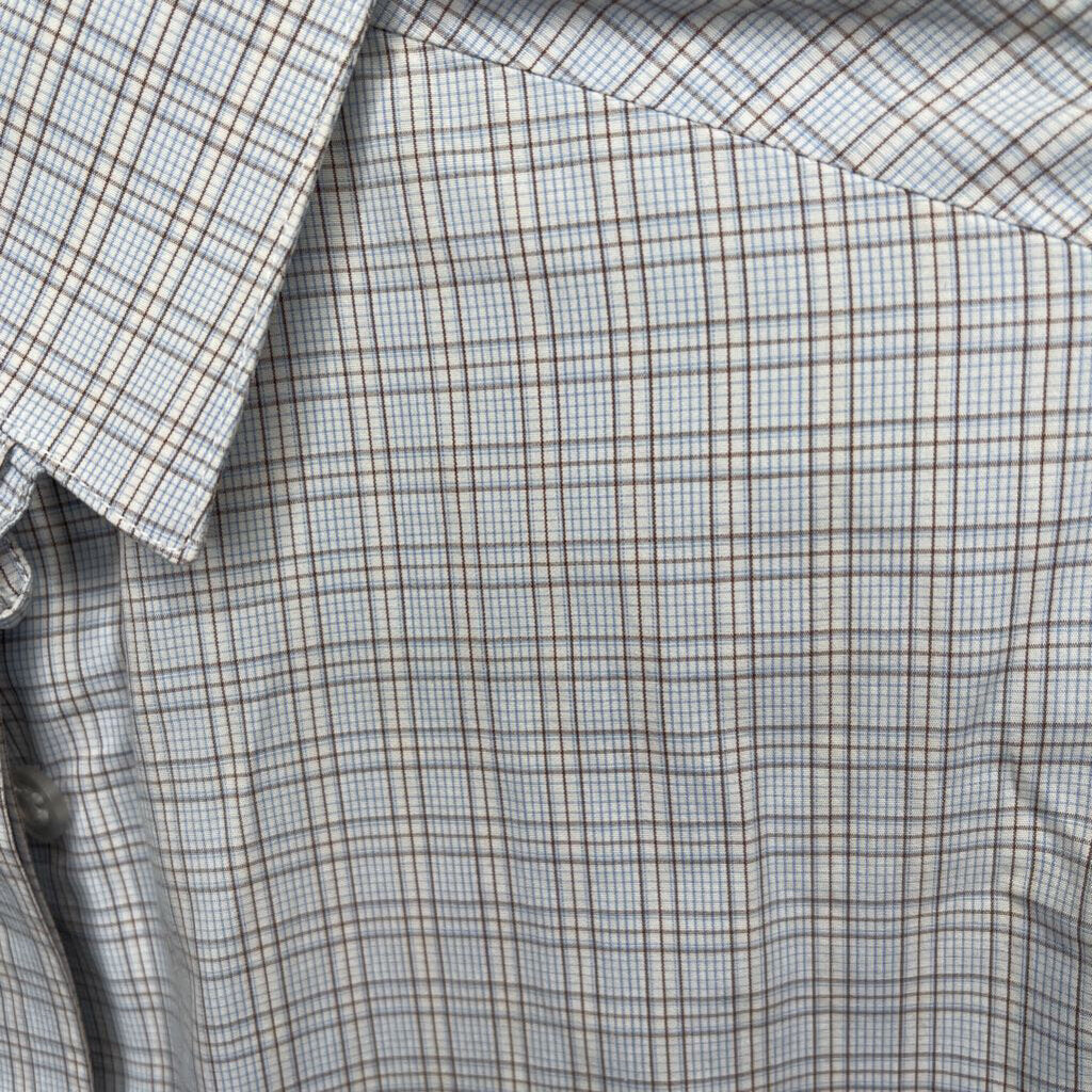 SHIRT BLUE/BROWN PLAID MARSHA DEARRIAGA