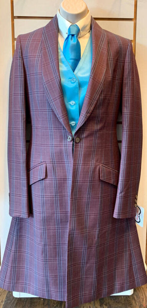 DAY COAT EGGPLANT WITH BLUE WINDOWPANE ELLIE MAY