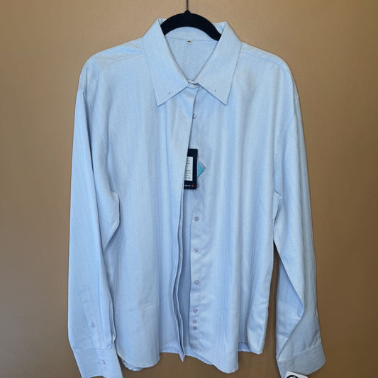 NWT SHIRT HEARTMEYERS BLUE HERRINGBONE