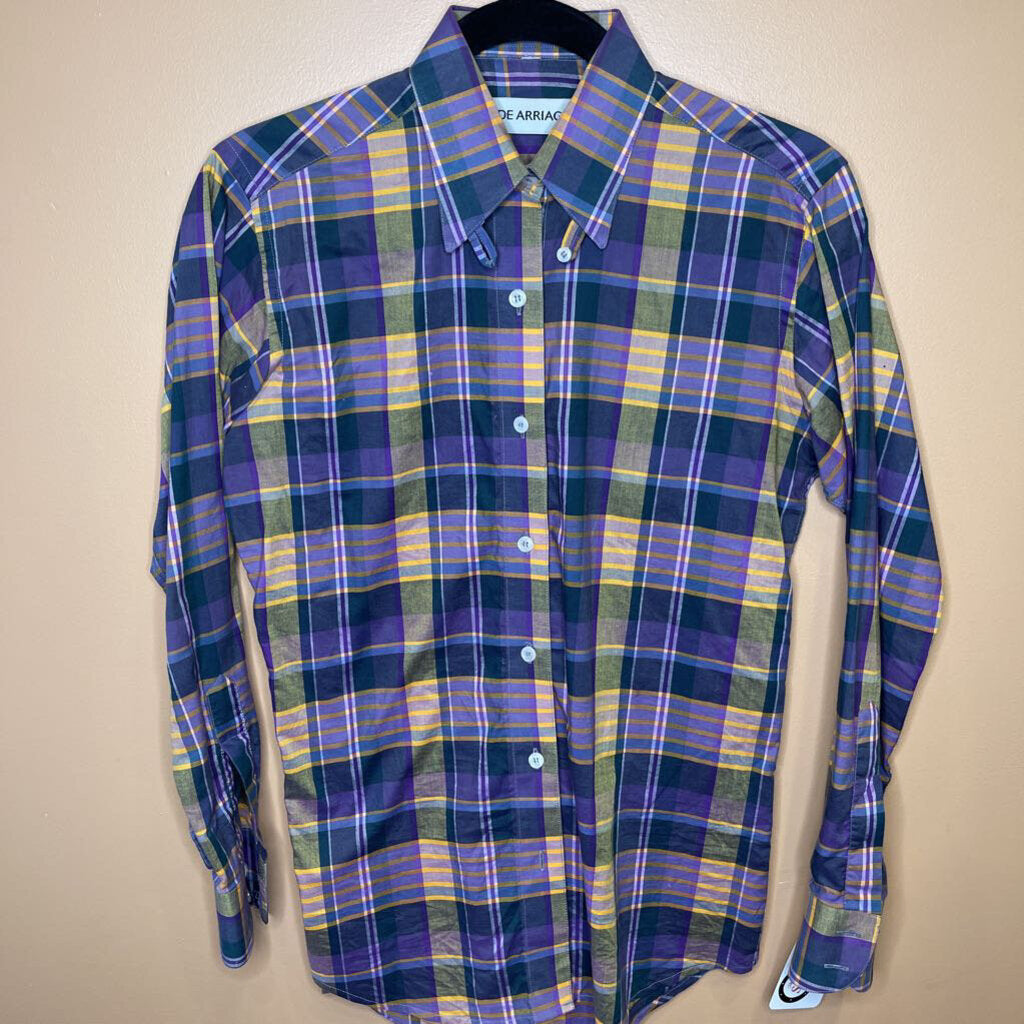 SHIRT PURPLE/GOLD PLAID MARSHA DEARRIAGA